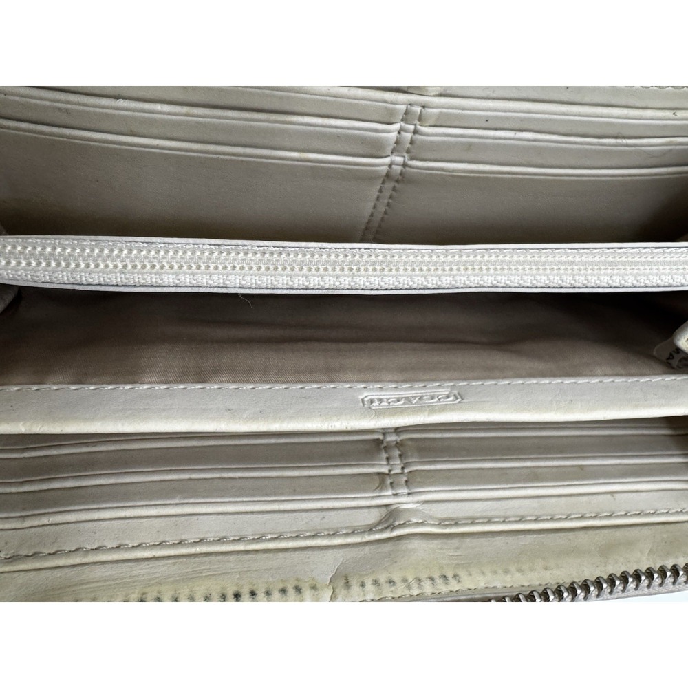 Vintage coach Patchwork Long Wallet Navy And Cream Solid And Stripe GC PT3 - Picture 4 of 7